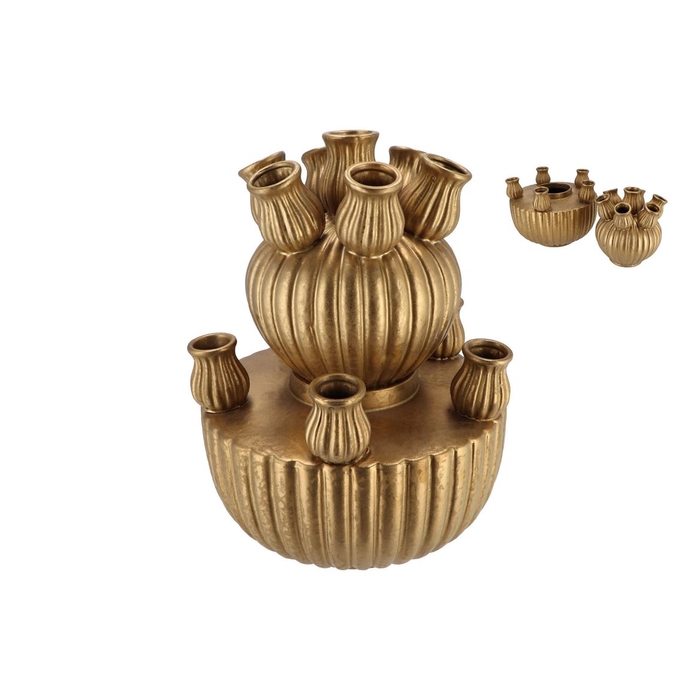 <h4>Amsterdam Gold Tulip Vase Set 28x38cm</h4>