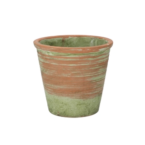 Concrete Pot Old Green/red 20x18cm