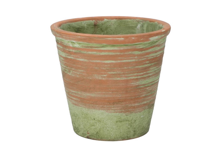 <h4>Pot En Ciment Vert Vieux/rouge 20x18cm</h4>