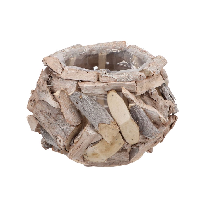 <h4>Driftwood Pot Whitewash 25x16cm</h4>