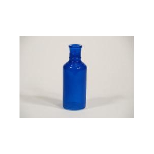 FLES ROND DONKERBLAUW GLAS MILKY D5