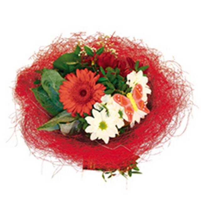 <h4>Bouquet holder sisal round loose Ø30cm red</h4>