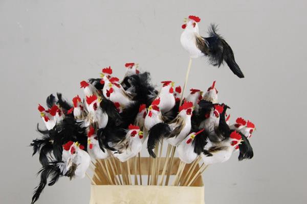 Stick Rooster 11cm White
