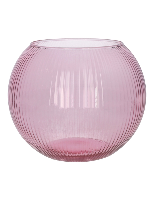 <h4>DF02-883918100 - Glass bowl Alverda Lines d12/19xh15.5 sweet lilac</h4>