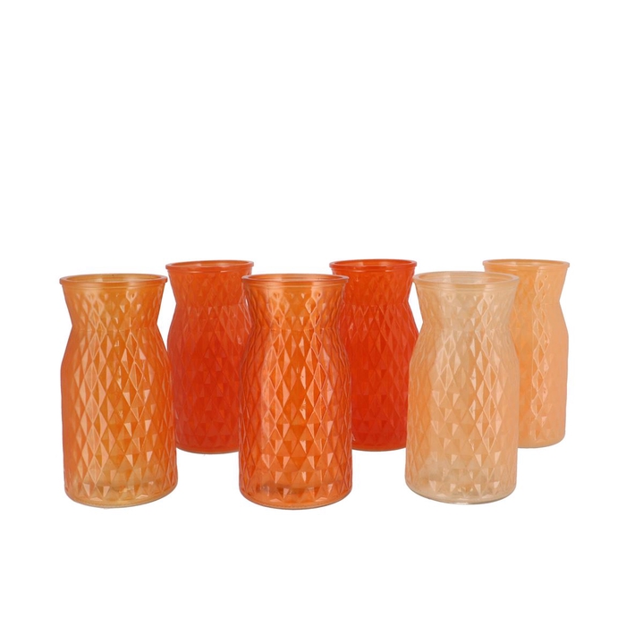 <h4>Diamond Orange Mix Vase Ass 12x20cm Nm</h4>