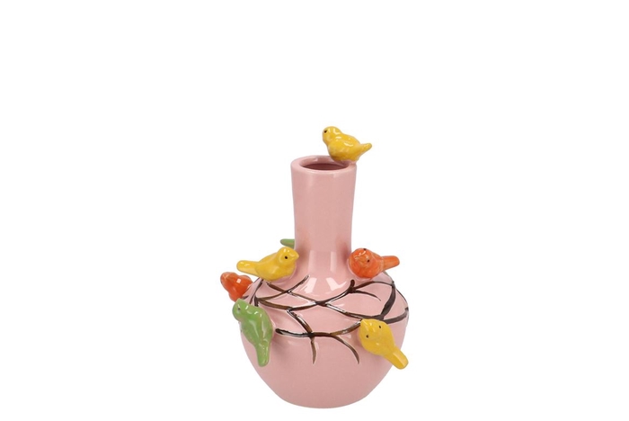 <h4>Bird Vase Light Pink Tube 13x15cm</h4>