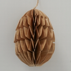 Decorative pendant Kassia, Egg, With hanger, H 15,00 cm, D 12,00 cm paper recycled natural