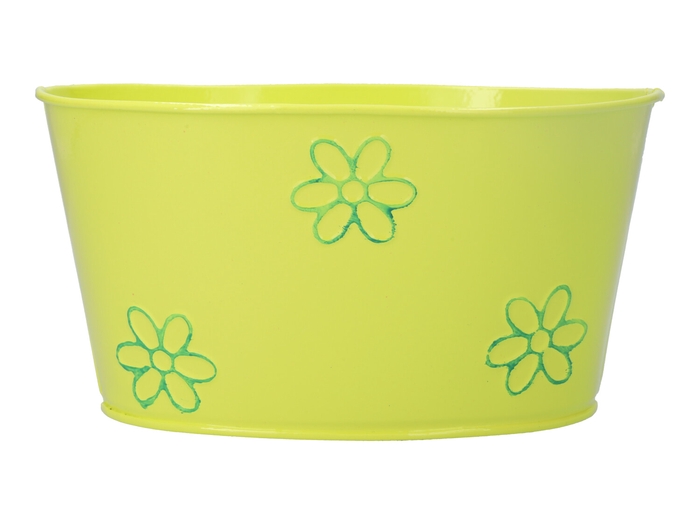 <h4>DF04-665732100 - Planter Daisy oval 19x13xh10 yellow/green</h4>
