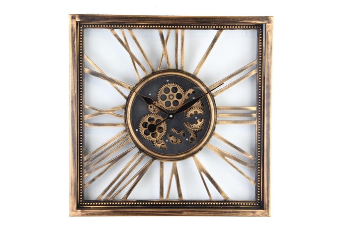 Clock Gear Open 53x53cm A.gold
