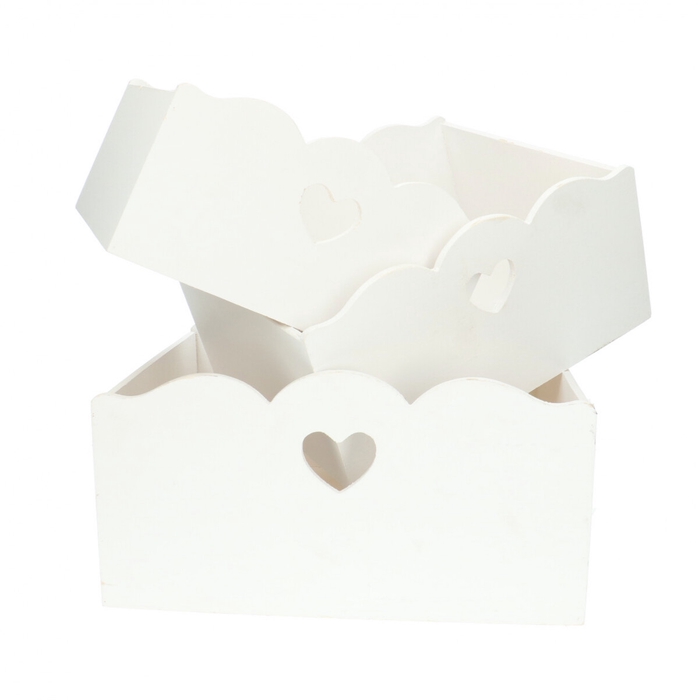 <h4>Mothersday Wood tray heart S/3 31*27*16cm</h4>