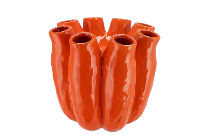 Luna Orange Tube Vase 24x24cm