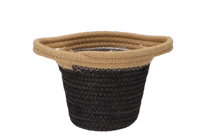 Tripoli Basket Pot Black 15x14cm Nm