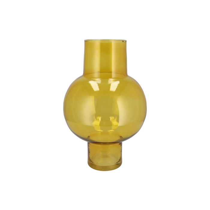 <h4>Mira Yellow Glass Bulb High Vase 25x25x41cm</h4>