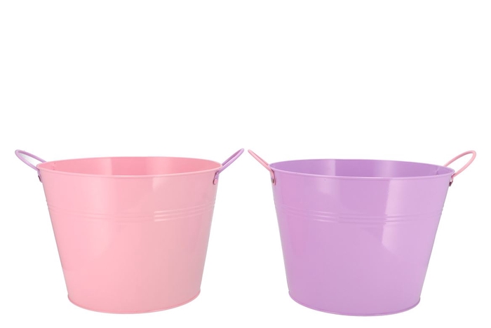 Zinc Basic Lila/pink Ears Bucket 27x20cm