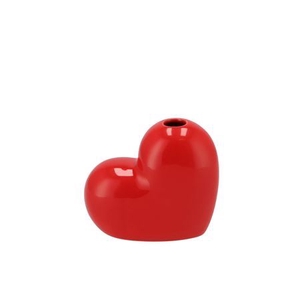 LOVE SWEET HEART VASE RED 12X6X11CM