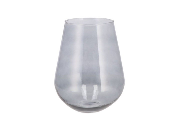 Mira Smoke Glass Wide Vase 20x20x22cm