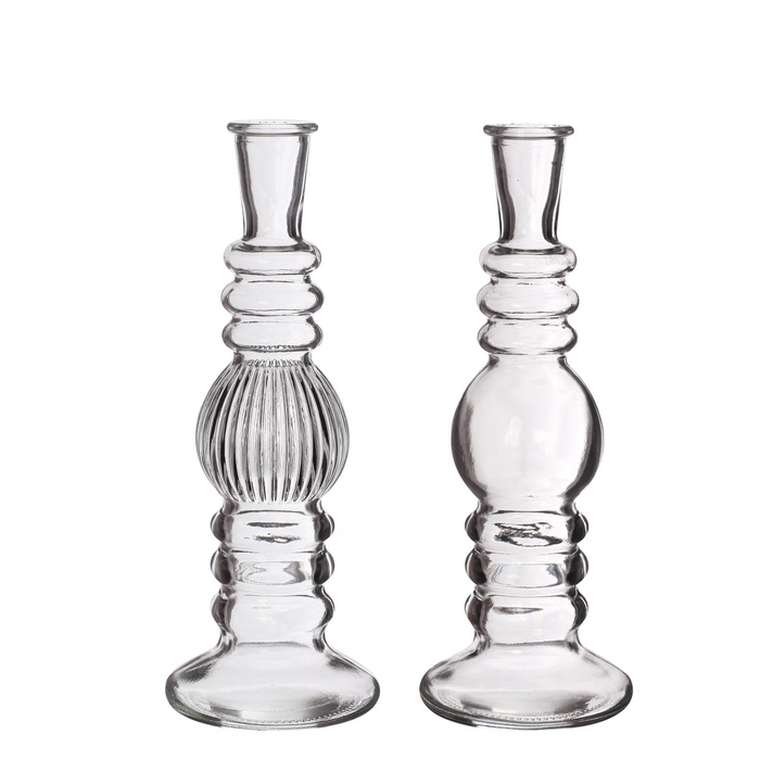 <h4>Glass Candle vase d08*23cm ass.</h4>