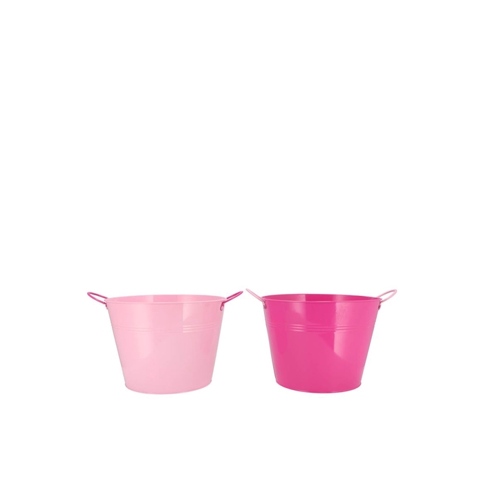 <h4>Zinc Basic Fuchsia/pink Ears Bucket 16x14cm</h4>