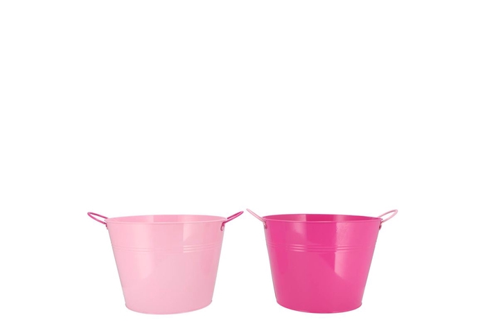 <h4>Zinc Basic Fuchsia/pink Ears Bucket 16x14cm</h4>