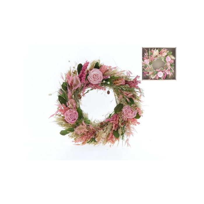 <h4>Df Wreath Ø30cm Pink 95720</h4>