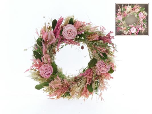 Df Wreath Ø30cm Pink 95720