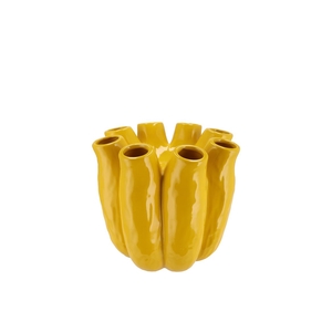 Luna Yellow Tube Vase 16x16cm