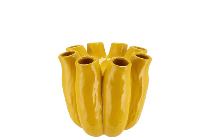 Luna Yellow Tube Vase 16x16cm