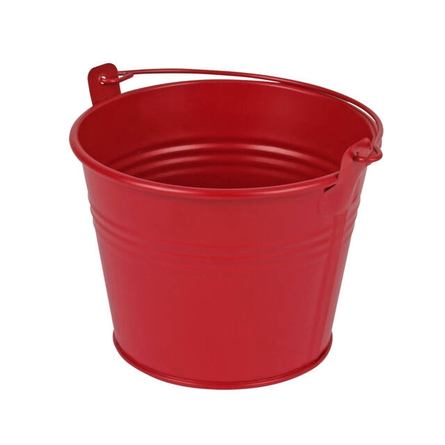 <h4>Bucket Sevilla zinc Ø11,7xH9cm - ES10,5 red matt</h4>