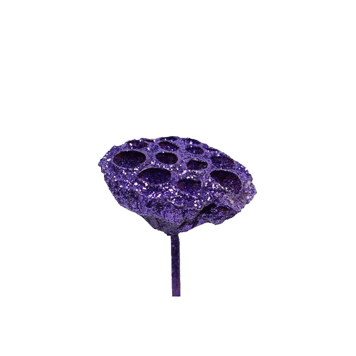 <h4>Lotus 5-7cm on stem Purple + Glitter</h4>