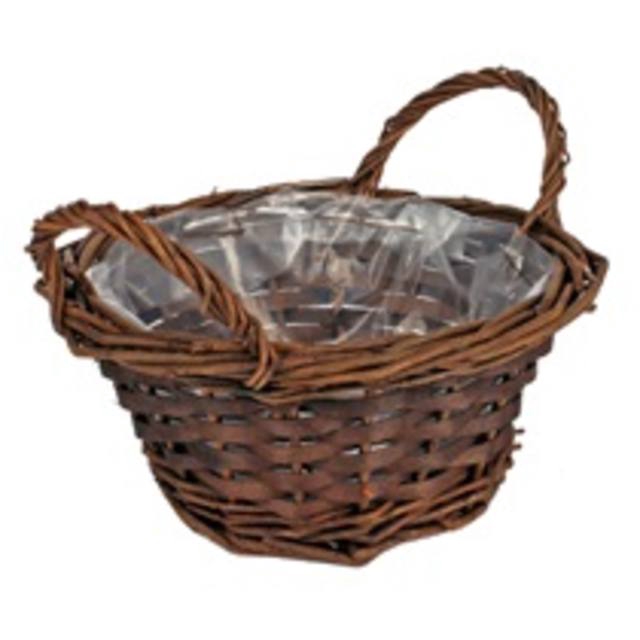 Basket Hanoi woodbar Ø19xH9cm brown