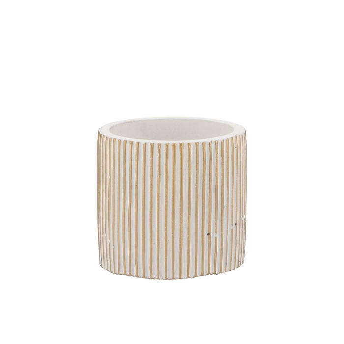 <h4>Stripes White Gold Cylinder Pot 9x8cm Nm</h4>