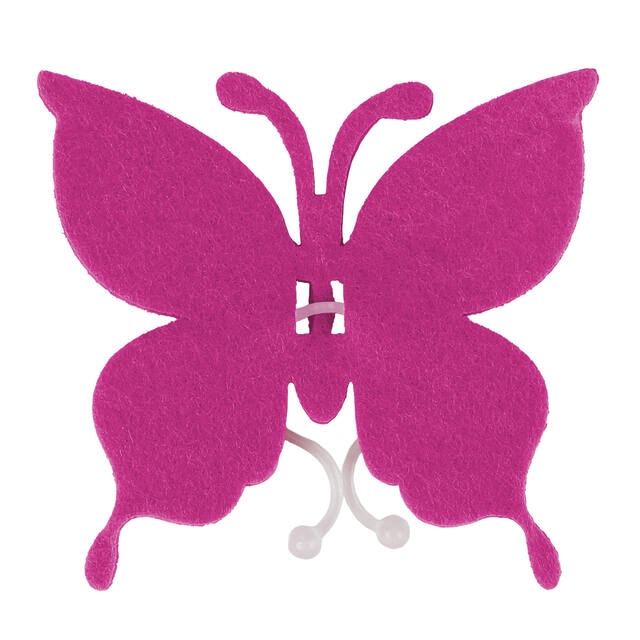 <h4>Butterfly felt 8x8,5cm + clip cerise</h4>