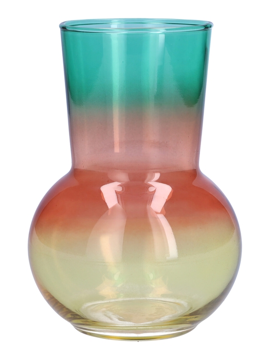 <h4>DF02-665250700 - Vase Nann d8.5/12xh17 green/ yellow</h4>
