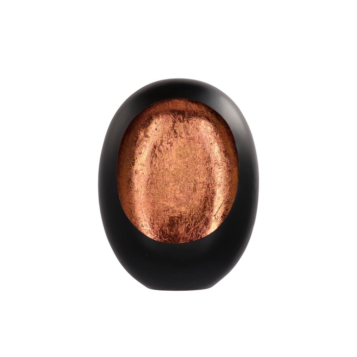 <h4>Marrakech Black/copper Egg T-light 26x11x33cm</h4>