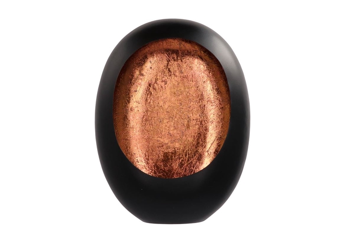 <h4>Marrakech Black/copper Egg T-light 26x11x33cm</h4>