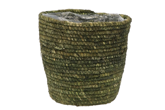 <h4>Seagrass Straw Basket Pot Army Green 24x24cm Nm</h4>