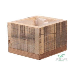 WOODEN CRATE NATURAL 11X11X8CM