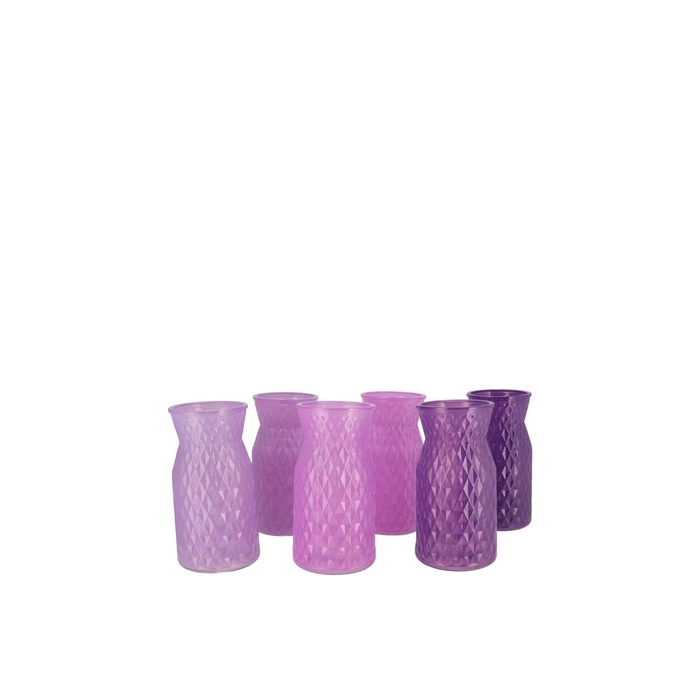 <h4>Diamond Purple Mix Vase Ass 8x11cm Nm</h4>