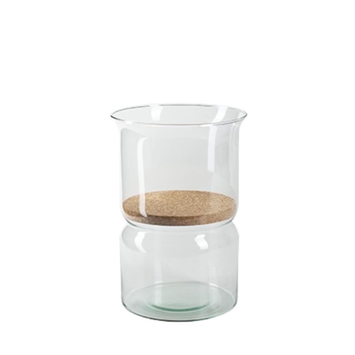 <h4>Glass Eco vase Duet+cork d15*25cm</h4>