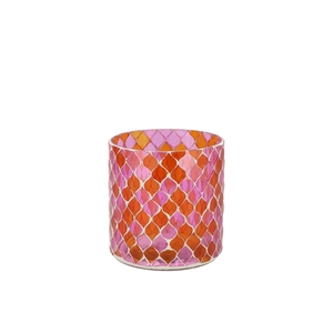Glowing Mosaic Fuchsia/orange T-lights 10x10cm