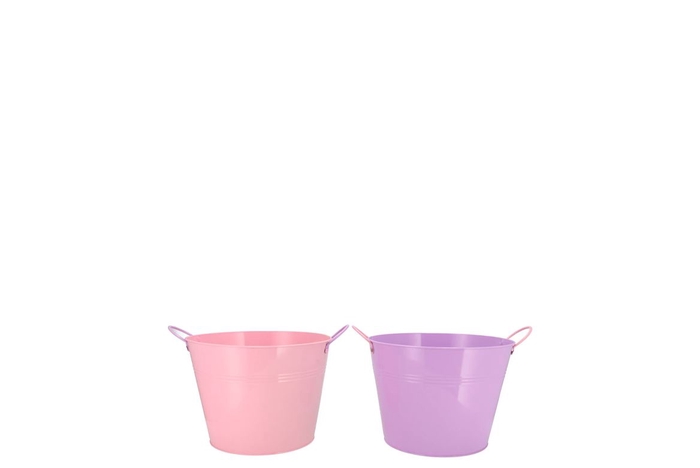 Zinc Basic Lila/pink Ears Bucket 10x9cm