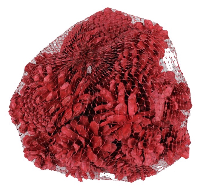 Pine cone 500gr in net Red 