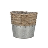 Wicker Basket Pot + Zinc Grey 20x18cm