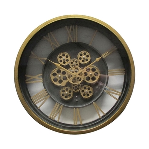 Clock Gear Ø46cm Black/gold 99