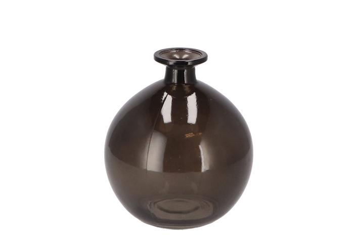 <h4>Dry glass black clear bottle sphere shaded 13x15cm</h4>