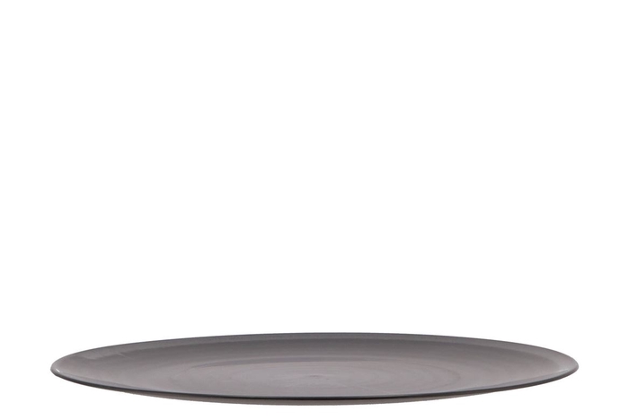 Melamine Grey Plate Round 33x33x2cm