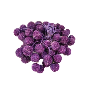 Small ball per bunch in poly Purple + Glitter