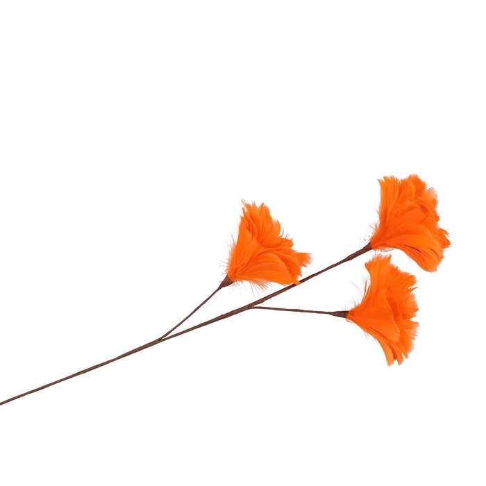 <h4>Silk Feather Flower Orange 3 Op Steel 80cm Nm</h4>