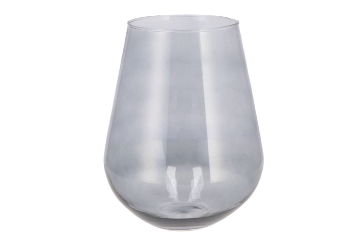 Mira Smoke Glass Wide Vase 22x22x28cm