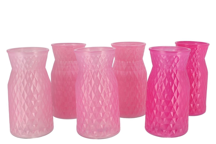 <h4>Diamond Pink Mix Vase Ass 14x25cm Nm</h4>